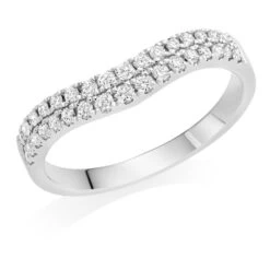 18ct White Gold Diamond Half Eternity Wedding Ring