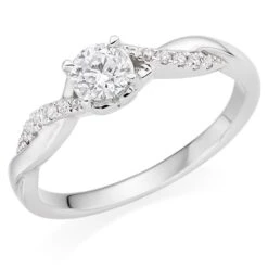 18ct White Gold Diamond Solitaire Ring