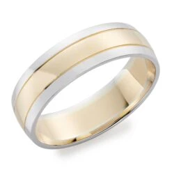 9ct Yellow And White Gold Men’s Wedding Ring