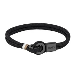 BOSS Black Nylon Cord Bracelet