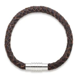 Brown Leather Men's Bracelet